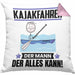 Kajakfahrer Kissen mit Füllung 40x40 Geschenk für Kajakfahrer Der Mann Der Alles Kann Geschenkidee zum Geburtstag (Grau) Rosa Trendation