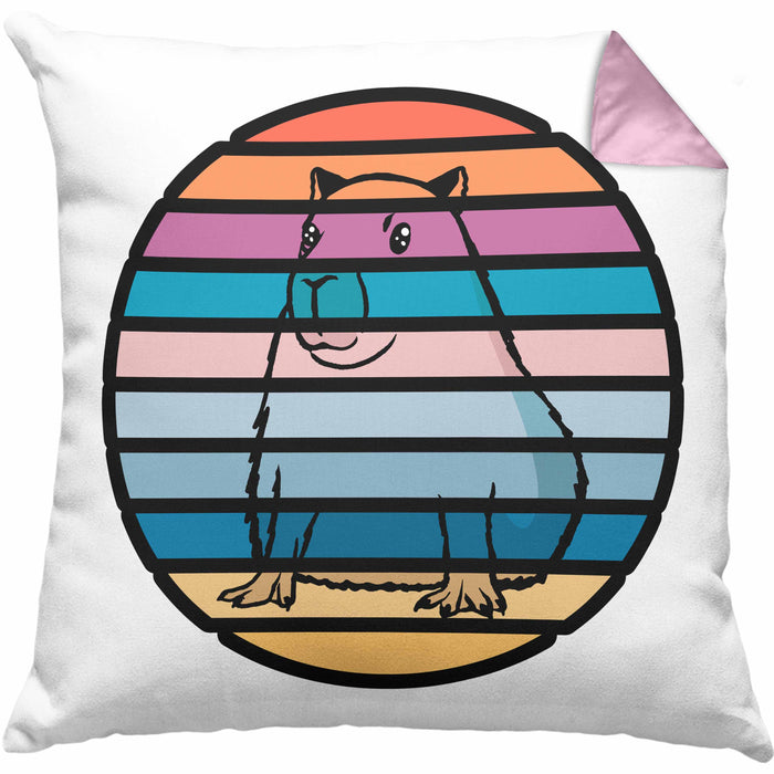 Kissen mit Füllung 40x40 mit Capybara-Motiv Geschenk für Capybara Liebhaber Geschenkidee (Grau) Rosa Trendation
