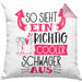 So Sieht Ein Richtig Cooler Schwager Aus Geschenk Kissen mit Füllung 40x40 Lustiger Spruch Geschenkidee (Grau) Rosa Trendation