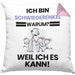 Schwiegerenkel Geschenk Kissen mit Füllung 40x40 Lustiger Spruch Ich Bin Schwiegerenkel Warum Weil Ich Es Kann Geschenkidee Bester Schwiegerenkel Geburtstag (Grau) Rosa Trendation