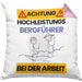 Bergführer Kissen mit Füllung 40x40 Geschenk Lustiger Spruch Geschenkidee für Bergführer Achtung Hochleistungs Bergführer Bei Der Arbeit (Grau) Rosa Trendation