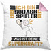 Squash-Spieler Kissen mit Füllung 40x40 Geschenk für Squash-Spieler Geburtstag Lustiger Spruch Was Ist Deine Superkraft (Grau) Rosa Trendation