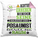 Posaunist Geschenk Kissen mit Füllung 40x40 Lustiger Spruch Erheben Sie Sich Der Posaunist Betritt den Raum (Grau) Rosa Trendation