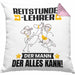 Reitstundenlehrer Kissen mit Füllung 40x40 Geschenk für Reitstundenlehrer Der Mann Der Alles Kann Geschenkidee zum Geburtstag (Grau) Rosa Trendation