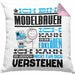 Modelbauer Geschenk Kaffee-Kissen mit Füllung 40x40 Geschenkidee für Modelbauer Ich Bin Modelbauer Ich Kann Es Dir Erklären Jedoch Nicht Für Dich Verstehen Spruch Lustig (Grau) Rosa Trendation