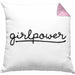 Girlpower Kissen mit Füllung 40x40 für Frauen Mädchen Geschenk (Grau) Rosa Trendation
