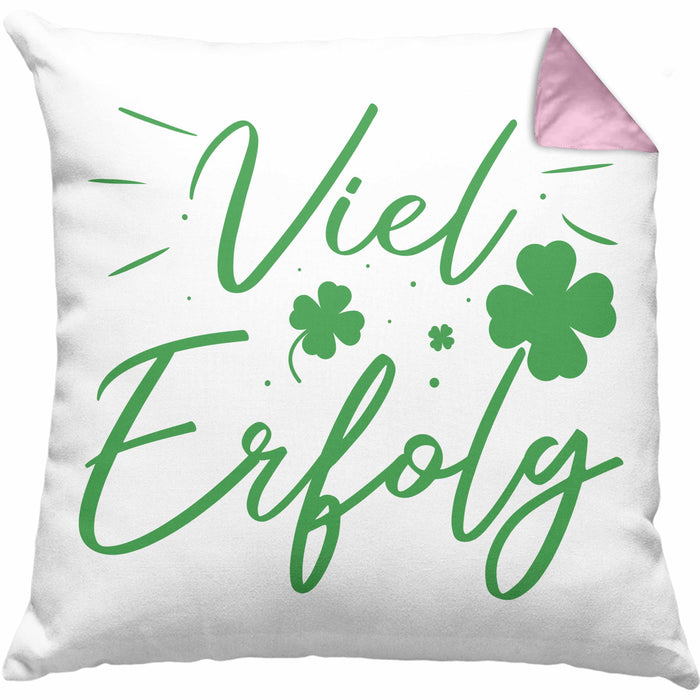 Viel Erfolg Kissen mit Füllung 40x40 Geschenk Geschenkidee Du Schaffst Das (Grau) Rosa Trendation