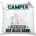 Camper Kissen mit Füllung 40x40 Geschenk für Camper Der Mann Der Alles Kann Geschenkidee zum Geburtstag (Grau) Rosa Trendation
