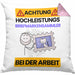 Briefmarkensammler Kissen mit Füllung 40x40 Geschenk Lustiger Spruch Geschenkidee für Briefmarkensammler Achtung Hochleistungs Briefmarkensammler Bei Der Arbeit (Grau) Rosa Trendation
