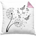 Schmetterling Kissen mit Füllung 40x40 Grafik Geschenkidee Pusteblume (Grau) Rosa Trendation
