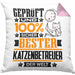 Katzenbetreuer Geschenk Lustiger Spruch für Katzenbetreuer Geschenkidee Bester Katzenbetreuer Der WeltKissen mit Füllung 40x40 (Grau) Rosa Trendation