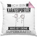 Karatesportler Kissen mit Füllung 40x40 Geschenk für Karatesportler Geburtstag Lustiger Spruch Was Ist Deine Superkraft (Grau) Rosa Trendation