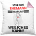 Ehemann Geschenk Kissen mit Füllung 40x40 Lustiger Spruch Ich Bin Ehemann Warum Weil Ich Es Kann Geschenkidee Bester Ehemann Geburtstag (Grau) Rosa Trendation