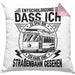 Straßenbahn-Fan Geschenk Kissen mit Füllung 40x40 Entschuldigung Dass Ich Zu Spät Bin Ich Habe Eine Straßenbahn Gesehen (Grau) Rosa Trendation