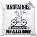Radfahrer Kissen mit Füllung 40x40 Geschenk für Radfahrer Der Mann Der Alles Kann Geschenkidee zum Geburtstag (Grau) Rosa Trendation