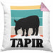 Lustige Tapir Kissen mit Füllung 40x40 Geschenk Tapir Liebhaber Grafik Retro (Grau) Rosa Trendation