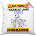 Enkel Kissen mit Füllung 40x40 Geschenk Lustiger Spruch Geschenkidee für Enkel Achtung Hochleistungs Enkel Bei Der Arbeit (Grau) Rosa Trendation
