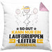 Laufgruppenleiter Geschenk Kissen mit Füllung 40x40 So Gut Kann Nur Ein Laufgruppenleiter Aussehen Geschenkidee (Grau) Rosa Trendation