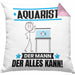 Aquarist Kissen mit Füllung 40x40 Geschenk für Aquarist Der Mann Der Alles Kann Geschenkidee zum Geburtstag (Grau) Rosa Trendation