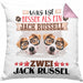 Jack Russel Besitzer Kissen mit Füllung 40x40 Geschenk Lustiger Spruch Geschenkidee Was Ist Besser Als Ein Jack Russel (Grau) Rosa Trendation