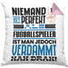 Fußballspieler Geschenk Kissen mit Füllung 40x40 Lustige Geschenkidee für Fußballspieler Geburtstag Niemand Ist Perfekt Aber Als Fußballspieler Ist Man Nah Dran (Grau) Rosa Trendation