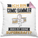 Comic-Sammler Kissen mit Füllung 40x40 Geschenk für Comic-Sammler Geburtstag Lustiger Spruch Was Ist Deine Superkraft (Grau) Rosa Trendation