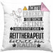Reittherapeut Geschenk Kissen mit Füllung 40x40 Lustiger Spruch Erheben Sie Sich Der Reittherapeut Betritt den Raum (Grau) Rosa Trendation