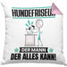 Hundefriseur Kissen mit Füllung 40x40 Geschenk für Hundefriseur Der Mann Der Alles Kann Geschenkidee zum Geburtstag (Grau) Rosa Trendation