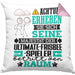 Ultimate-Frisbee-Spieler Geschenk Kissen mit Füllung 40x40 Lustiger Spruch Erheben Sie Sich Der Ultimate-Frisbee-Spieler Betritt den Raum (Grau) Rosa Trendation