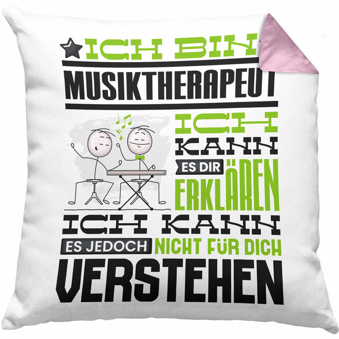 Musiktherapeut Geschenk Kissen mit Füllung 40x40 Lustige Geschenkdiee für einen Musiktherapeut Geburtstag Ich Bin Musiktherapeut Ich Kann Es Dir Erklären Aber Nicht Für Dich Verstehen (Grau) Rosa Trendation