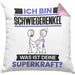 Schwiegerenkel Kissen mit Füllung 40x40 Geschenk für Schwiegerenkel Geburtstag Lustiger Spruch Was Ist Deine Superkraft (Grau) Rosa Trendation