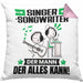 Singer-Songwriter Kissen mit Füllung 40x40 Geschenk für Singer-Songwriter Der Mann Der Alles Kann Geschenkidee zum Geburtstag (Grau) Rosa Trendation