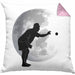 Boule Kissen mit Füllung 40x40 Geschenk Boule-Spieler Geschenkidee Grafik Mond Boule (Grau) Rosa Trendation