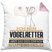 Vogelretter Geschenk Kissen mit Füllung 40x40 Ich Bin Vogelretter Aber Sag Doch Einfach Superheld Lustige Geschenkdiee für Vogelretter (Grau) Rosa Trendation