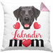 Labrador Besitzer Mom Mama Kissen mit Füllung 40x40 Geschenk Lustiger Spruch Geschenkidee Labrador Besitzerin (Grau) Rosa Trendation