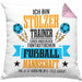 Fußballtrainer-Kissen mit Füllung 40x40 Geschenk von der Mannschaft für Trainer (Grau) Rosa Trendation
