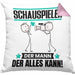 Schauspieler Kissen mit Füllung 40x40 Geschenk für Schauspieler Der Mann Der Alles Kann Geschenkidee zum Geburtstag (Grau) Rosa Trendation