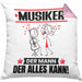 Musiker Kissen mit Füllung 40x40 Geschenk für Musiker Der Mann Der Alles Kann Geschenkidee zum Geburtstag (Grau) Rosa Trendation