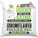 Eiskunstläufer Geschenk Kissen mit Füllung 40x40 Lustiger Spruch Erheben Sie Sich Der Eiskunstläufer Betritt den Raum (Grau) Rosa Trendation