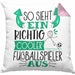 Fußballspieler Kissen mit Füllung 40x40 Geschenk So Sieht Ein Richtig Cooler Fußballspieler Aus Geschenkidee Spruch Lustig (Grau) Rosa Trendation