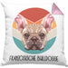 Französische Bulldogge Besitzer Kissen mit Füllung 40x40 Geschenk Lustiger Spruch Geschenkidee Französische Bulldogge Mama Papa (Grau) Rosa Trendation