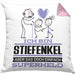 Stiefenkel Geschenk Kissen mit Füllung 40x40 Ich Bin Stiefenkel Aber Sag Doch Einfach Superheld Lustige Geschenkdiee für Stiefenkel (Grau) Rosa Trendation