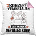 Konzertveranstalter Kissen mit Füllung 40x40 Geschenk für Konzertveranstalter Der Mann Der Alles Kann Geschenkidee zum Geburtstag (Grau) Rosa Trendation
