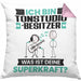 Tonstudio-Besitzer Kissen mit Füllung 40x40 Geschenk für Tonstudio-Besitzer Geburtstag Lustiger Spruch Was Ist Deine Superkraft (Grau) Rosa Trendation