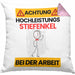 Stiefenkel Kissen mit Füllung 40x40 Geschenk Lustiger Spruch Geschenkidee für Stiefenkel Achtung Hochleistungs Stiefenkel Bei Der Arbeit (Grau) Rosa Trendation