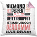 Reittherapeut Geschenk Kissen mit Füllung 40x40 Lustige Geschenkidee für Reittherapeut Geburtstag Niemand Ist Perfekt Aber Als Reittherapeut Ist Man Nah Dran (Grau) Rosa Trendation