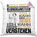 Klangkünstler Geschenk Kissen mit Füllung 40x40 Lustige Geschenkdiee für einen Klangkünstler Geburtstag Ich Bin Klangkünstler Ich Kann Es Dir Erklären Aber Nicht Für Dich Verstehen (Grau) Rosa Trendation
