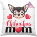 Chihuahua Besitzer Mom Mama Kissen mit Füllung 40x40 Geschenk Lustiger Spruch Geschenkidee Chihuahua Besitzerin (Grau) Rosa Trendation