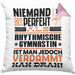 Rhythmische Gymnastin Geschenk Kissen mit Füllung 40x40 Lustige Geschenkidee für Rhythmische Gymnastin Geburtstag Niemand Ist Perfekt Aber Als Rhythmische Gymnastin Ist Man Nah Dran (Grau) Rosa Trendation