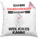 Halbschwager Geschenk Kissen mit Füllung 40x40 Lustiger Spruch Ich Bin Halbschwager Warum Weil Ich Es Kann Geschenkidee Bester Halbschwager Geburtstag (Grau) Rosa Trendation
